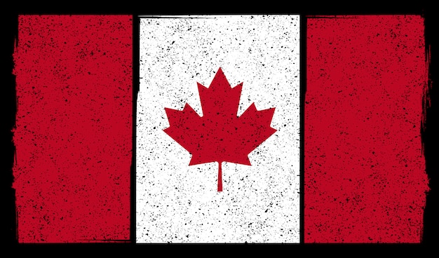 Ilustración de la bandera de Canadá en estilo grunge