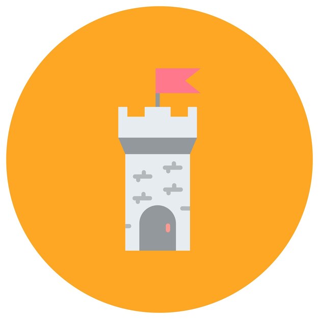 Ilustración de la bandera del castillo plano