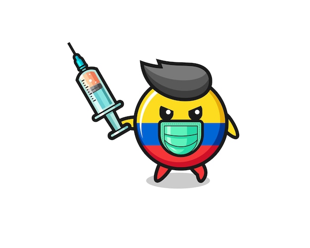 ilustración de la bandera de colombia para combatir el virus