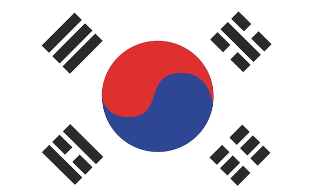 Vector ilustración de la bandera de corea del sur