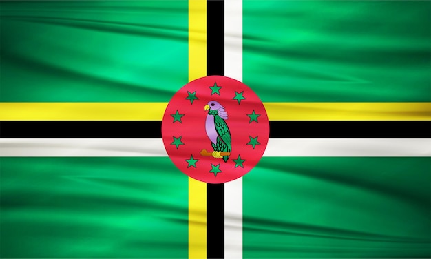 Vector ilustración de la bandera de dominica y vector editable bandera del país de dominica