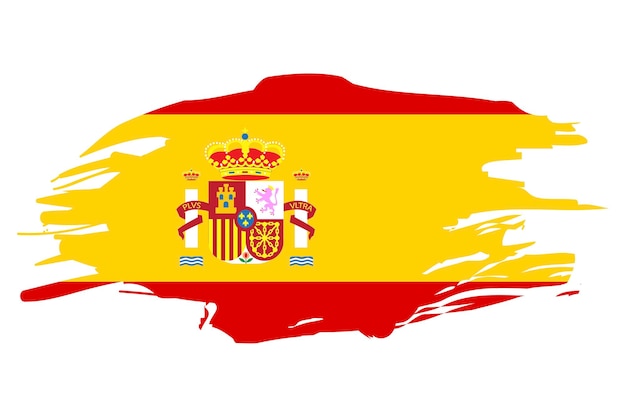 Ilustración con bandera española Diseño gráfico de bandera nacional Bandera española en estilo plano Ilustración vectorial Imagen de stock