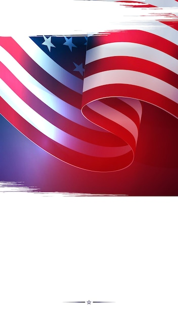 Ilustración con la bandera de Estados Unidos con curvas Elemento de diseño de símbolo nacional de Estados Unidos