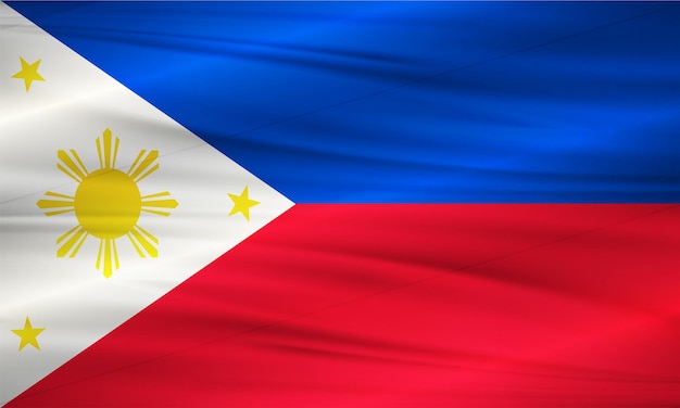 Ilustración de la bandera de Filipinas y bandera del país de Filipinas vectorial editable