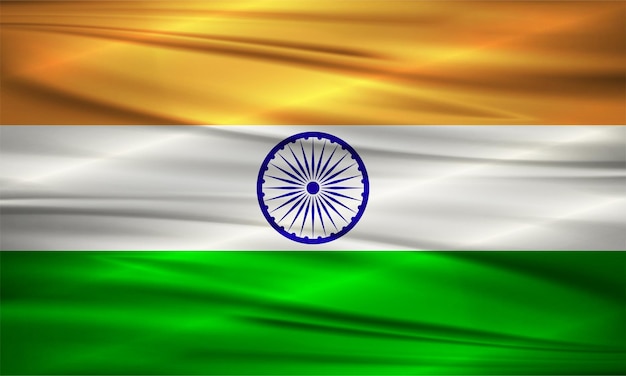 Ilustración de la bandera de la India y el vector editable de la bandera del país de la India