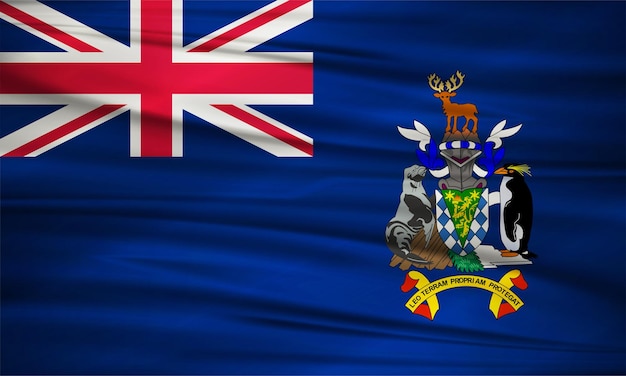 Vector ilustración de la bandera de la isla georgia del sur y la bandera del país de la isla georgia del sur vectorial editable