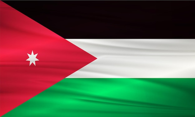 Ilustración de la bandera de Jordania y vector editable de la bandera del país de Jordania