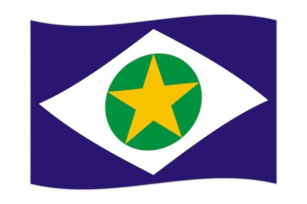 Ilustración de la bandera de Mato Grosso Vector en movimiento