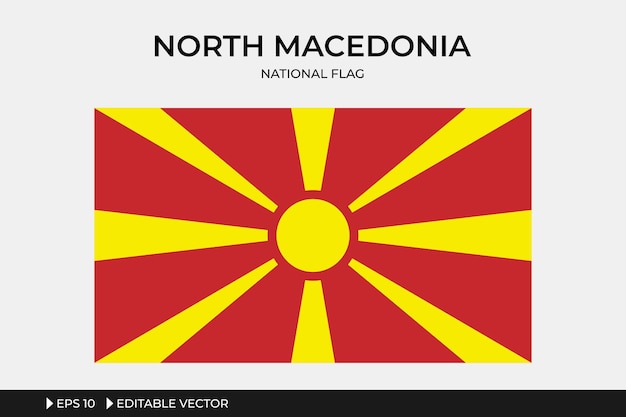 Ilustración de la bandera nacional de Macedonia del norte