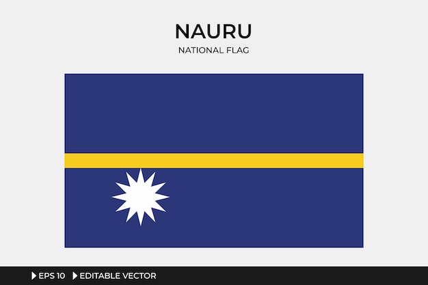 Ilustración Bandera de Nauru vector editable en fondo gris aislado