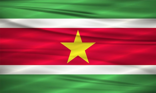 Ilustración de la bandera de surinam y la bandera del país de surinam vectorial editable