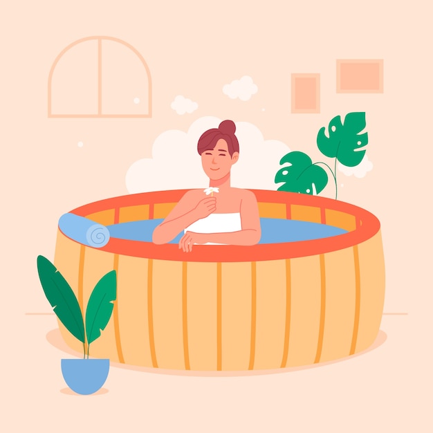 Vector ilustración de bañera de hidromasaje spa