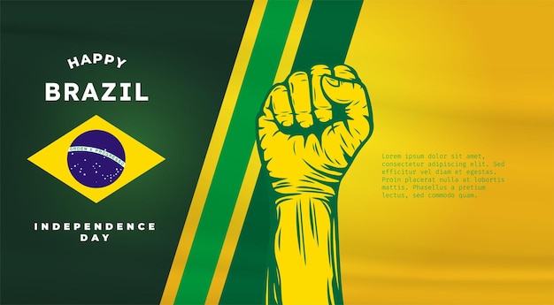 Ilustración de banner de la celebración del día de la independencia de Brasil con espacio de texto Ilustración vectorial