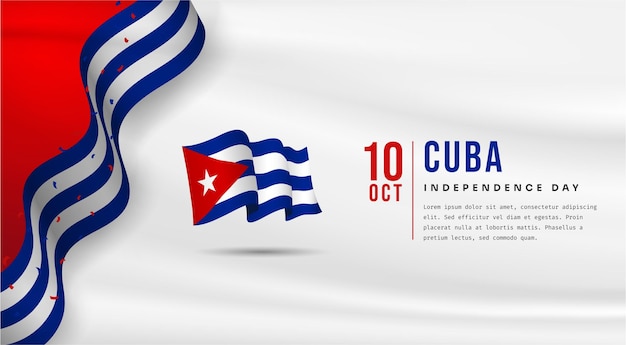 Ilustración de banner de la celebración del día de la independencia de Cuba con espacio de texto Ilustración vectorial