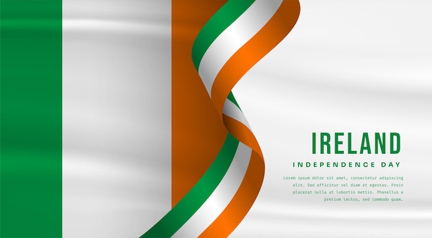Ilustración de banner de celebración del día de la independencia de Irlanda con espacio de texto Ilustración vectorial