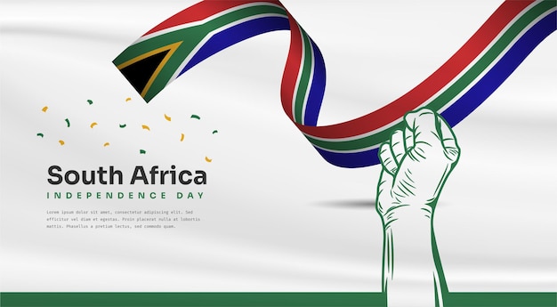 Ilustración de banner de celebración del día de la independencia de Sudáfrica con espacio de texto Ilustración vectorial