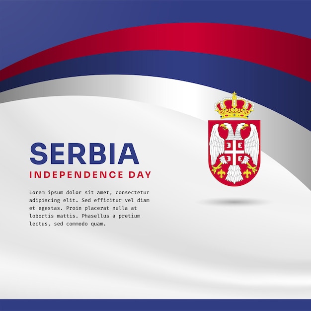 Vector ilustración de banner cuadrado de la celebración del día de la independencia de serbia con espacio de texto ilustración vectorial