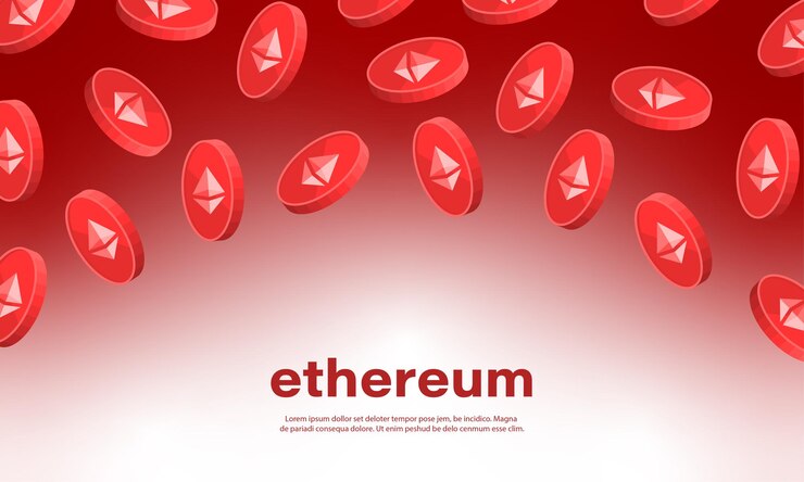 Vector ilustración de banner de ethereum y blockchain minería y comercio concepto de ethereum
