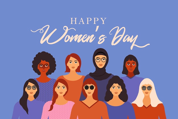 Ilustración de banner de feliz día de la mujer