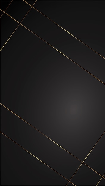 Vector ilustración de banner de fondo de lujo negro con degradado negro de art deco de tira de oro