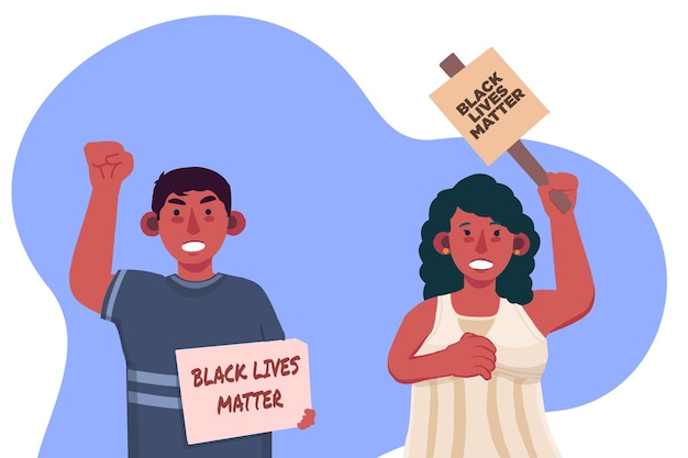 Vector ilustración de banner de fondo de pantalla de black lives matter