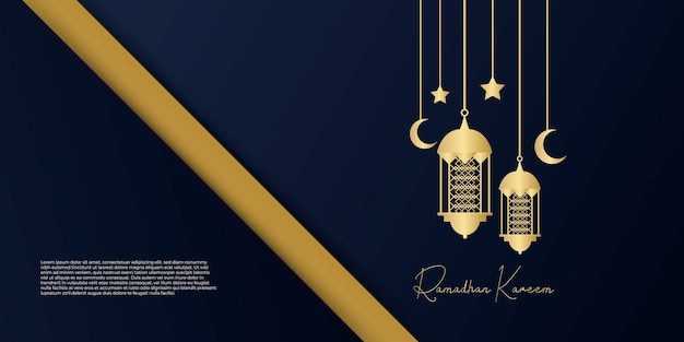 Ilustración de banner islámico de ramadan kareem.