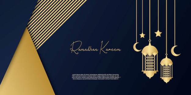 Ilustración de banner islámico de ramadan kareem.