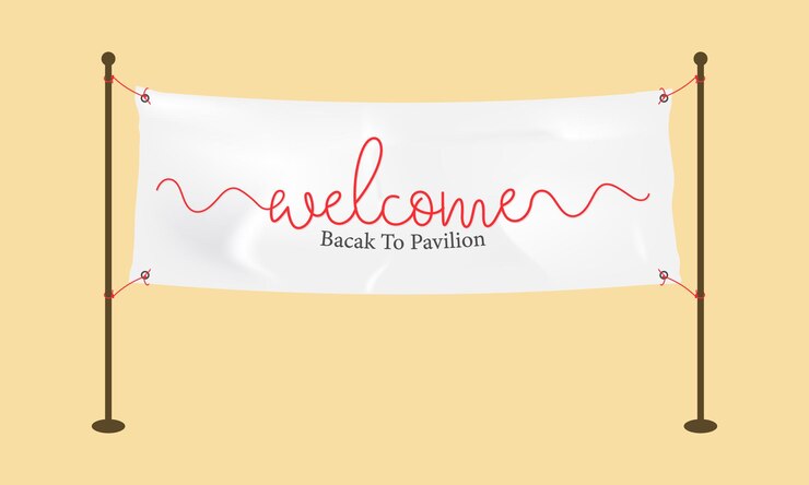 Ilustración de banner de palabra de signo de bienvenida abstracto