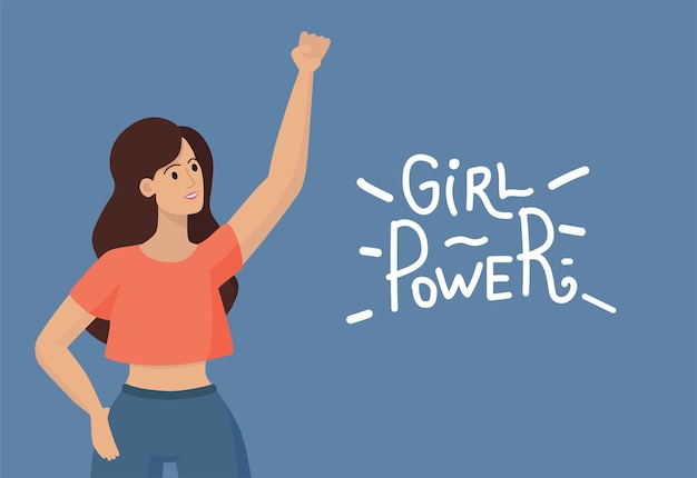 Vector ilustración de banner de poder femenino