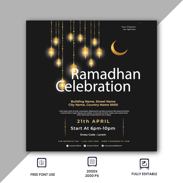 Ilustración de banner de Ramadán realista Vector