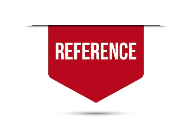 Ilustración de banner vectorial de referencia rojo aislado sobre fondo blanco