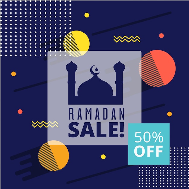 Vector ilustración de banner de venta de ramadán