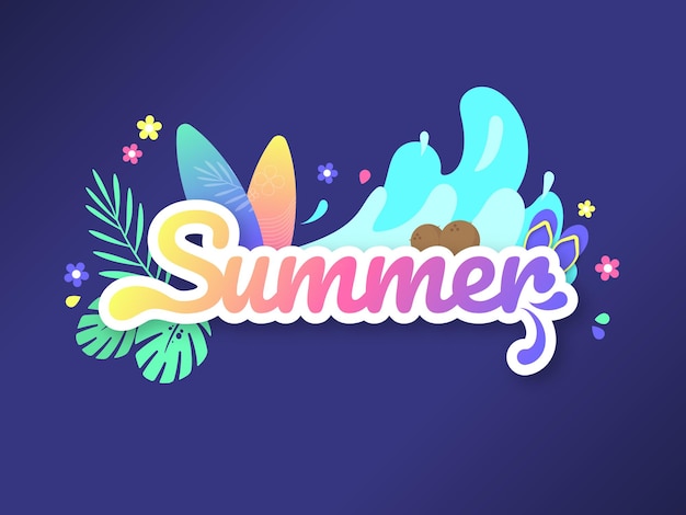 Vector ilustración de banner de verano cartel divertido