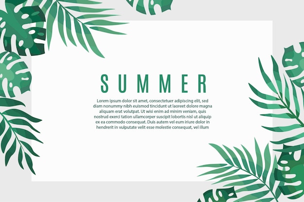 Vector ilustración de banner de verano lindo