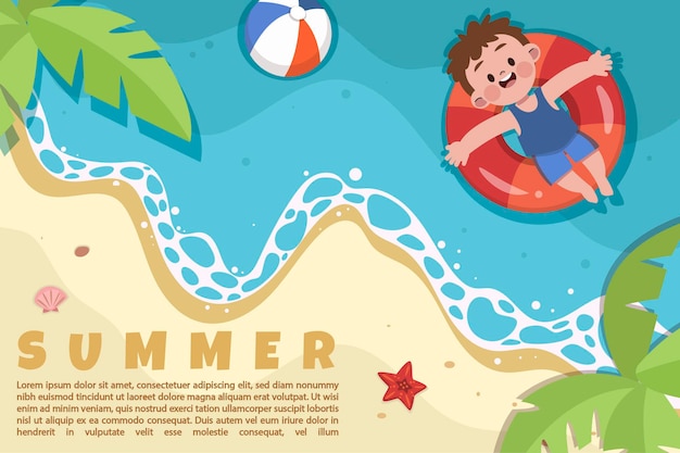 Ilustración de banner de verano lindo