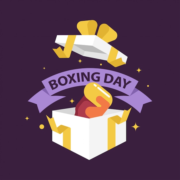 Ilustración de banner web de venta de día de boxeo