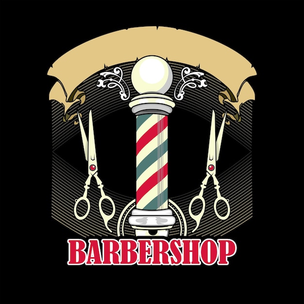 Ilustración de barbero de barbero con estilo vintage