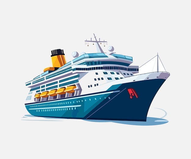 Ilustración de barco de crucero vector ilustración de barco de crucero sobre fondo blanco