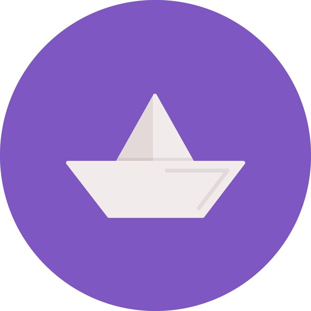 Ilustración de un barco de papel plano