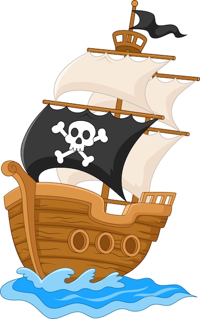 Ilustración de barco pirata