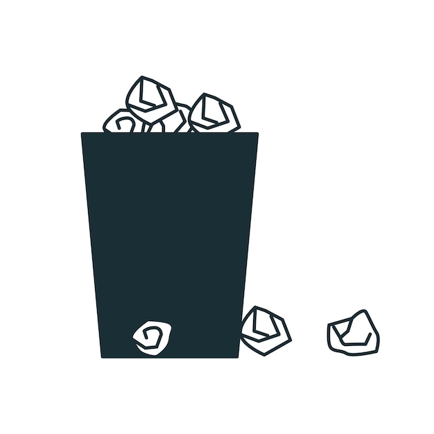Ilustración de basura sobre un fondo blanco