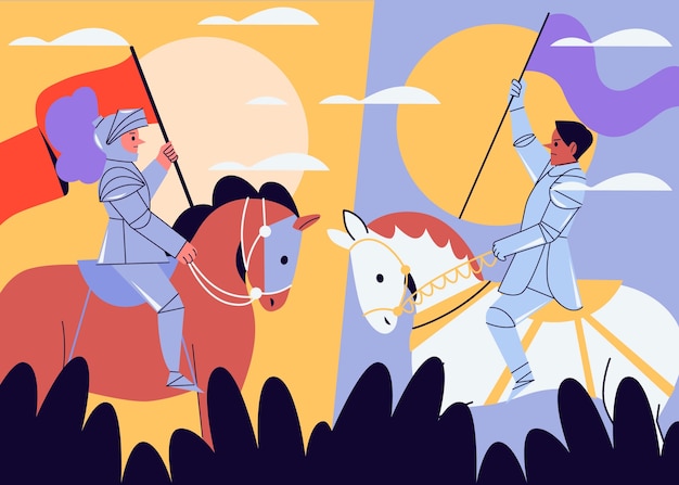 Vector ilustración de batalla dibujada a mano