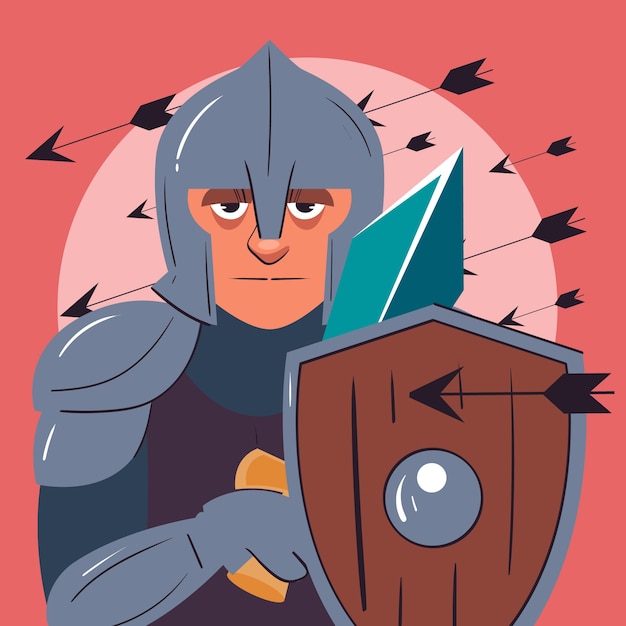 Vector ilustración de batalla dibujada a mano