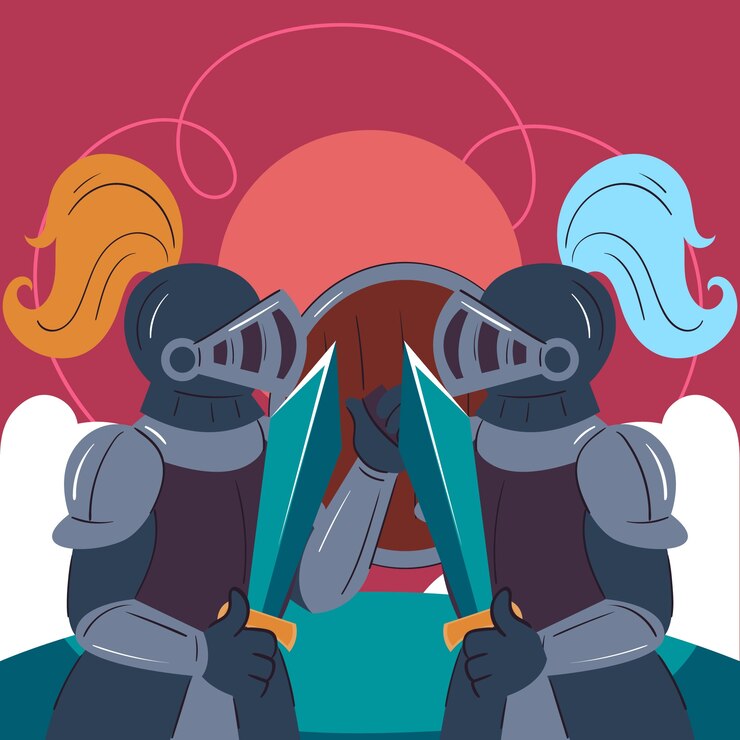 Vector ilustración de batalla dibujada a mano