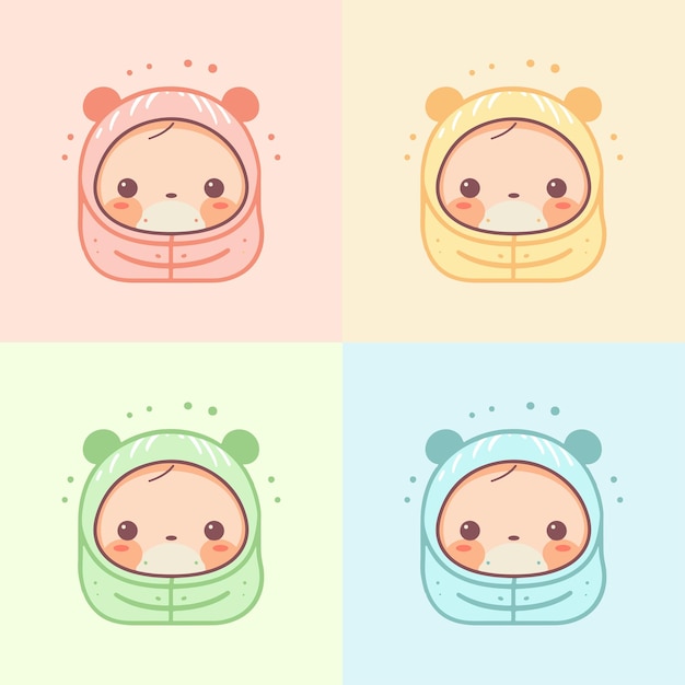 Ilustración de bebé de dibujos animados lindo vector