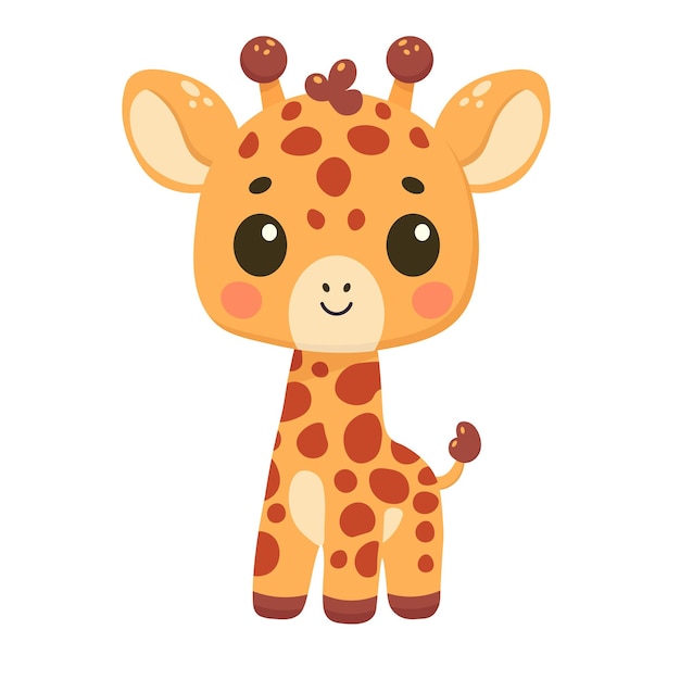 Ilustración de bebé vectorial de una jirafa linda