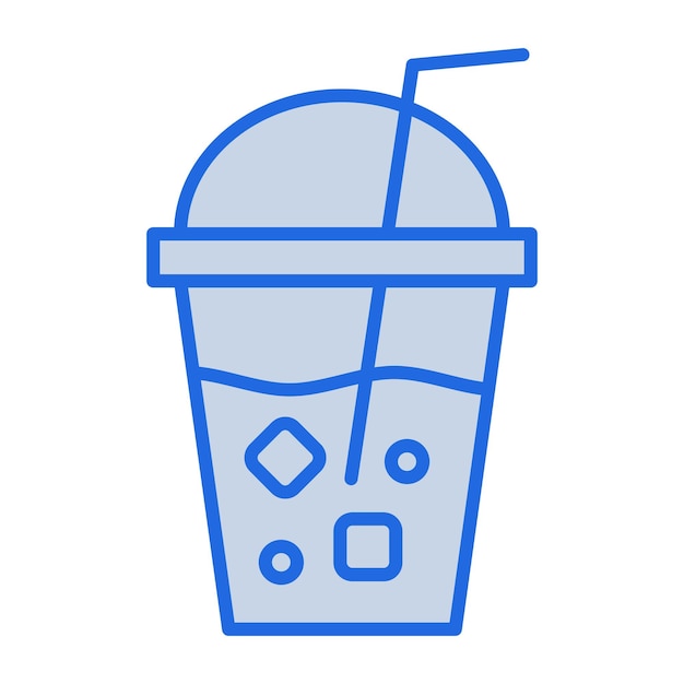 Ilustración de las bebidas frías en tono azul.