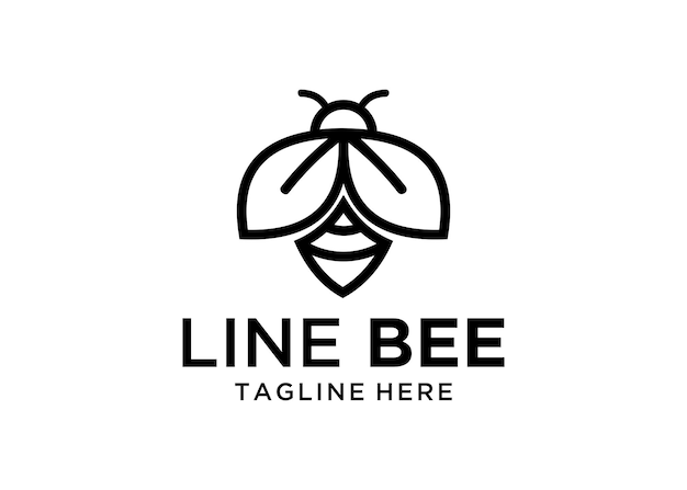 Ilustración Bee logo concepto vector plantilla resumen gráfico