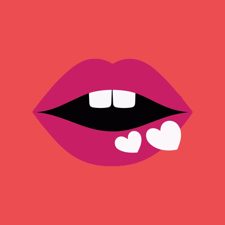 Ilustración del beso de los labios