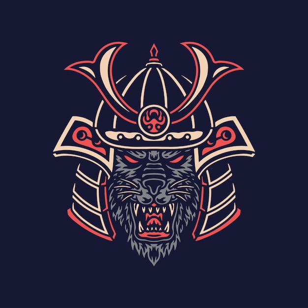 Vector ilustración de bestia samurai